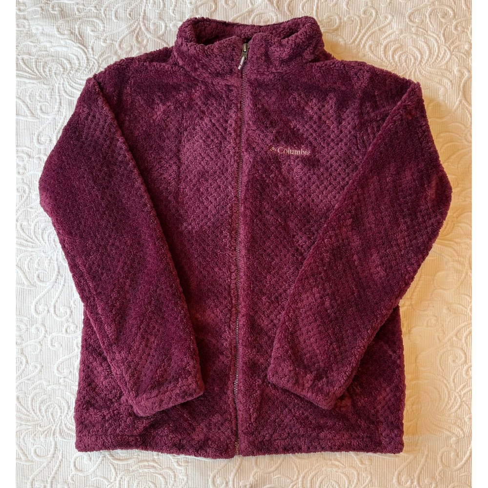 Columbia Fire Side Sherpa Full Zip Fleece‎ Jacket Marionberry Purple Girls XL